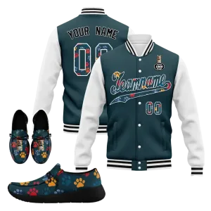 Unique Gift,Personalized Pets Design Combo Offer, Custom Dog , Cat Jacket and Shoes,  Unisex for Men and Women