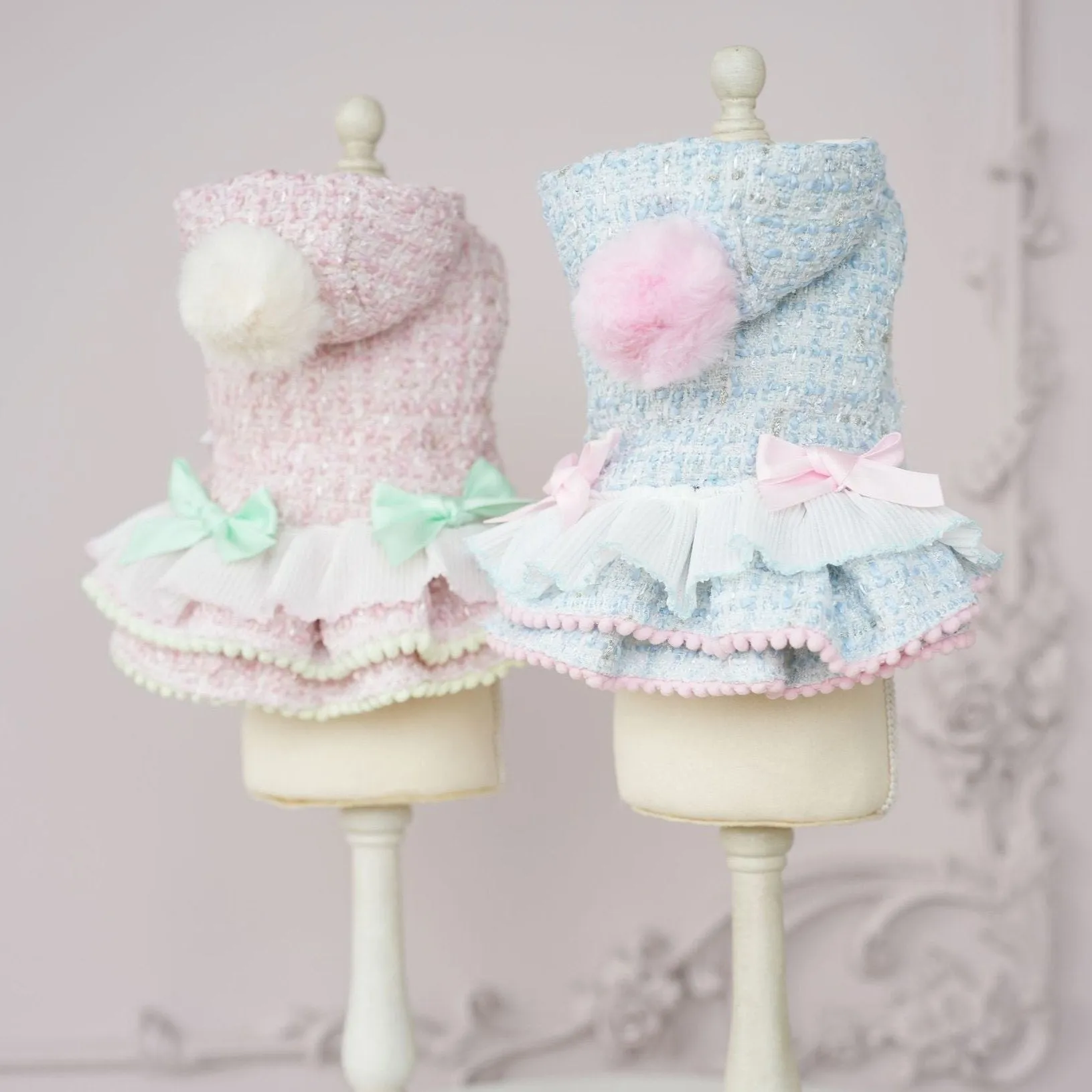 Warm Woollen Sweet Hooded Dog Dress Jacket