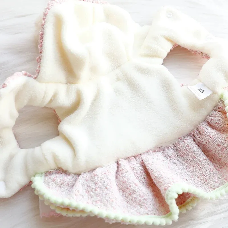 Warm Woollen Sweet Hooded Dog Dress Jacket