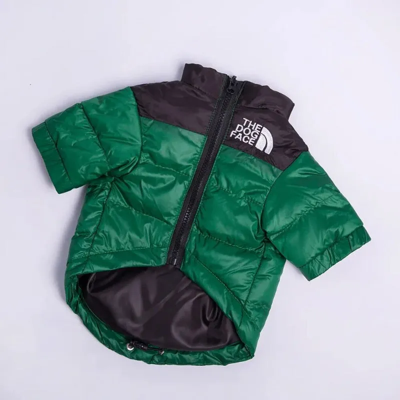 Winter Pet Dog Down Jacket The Dog Face Pet Warm and Cold-proof Puppy Coat