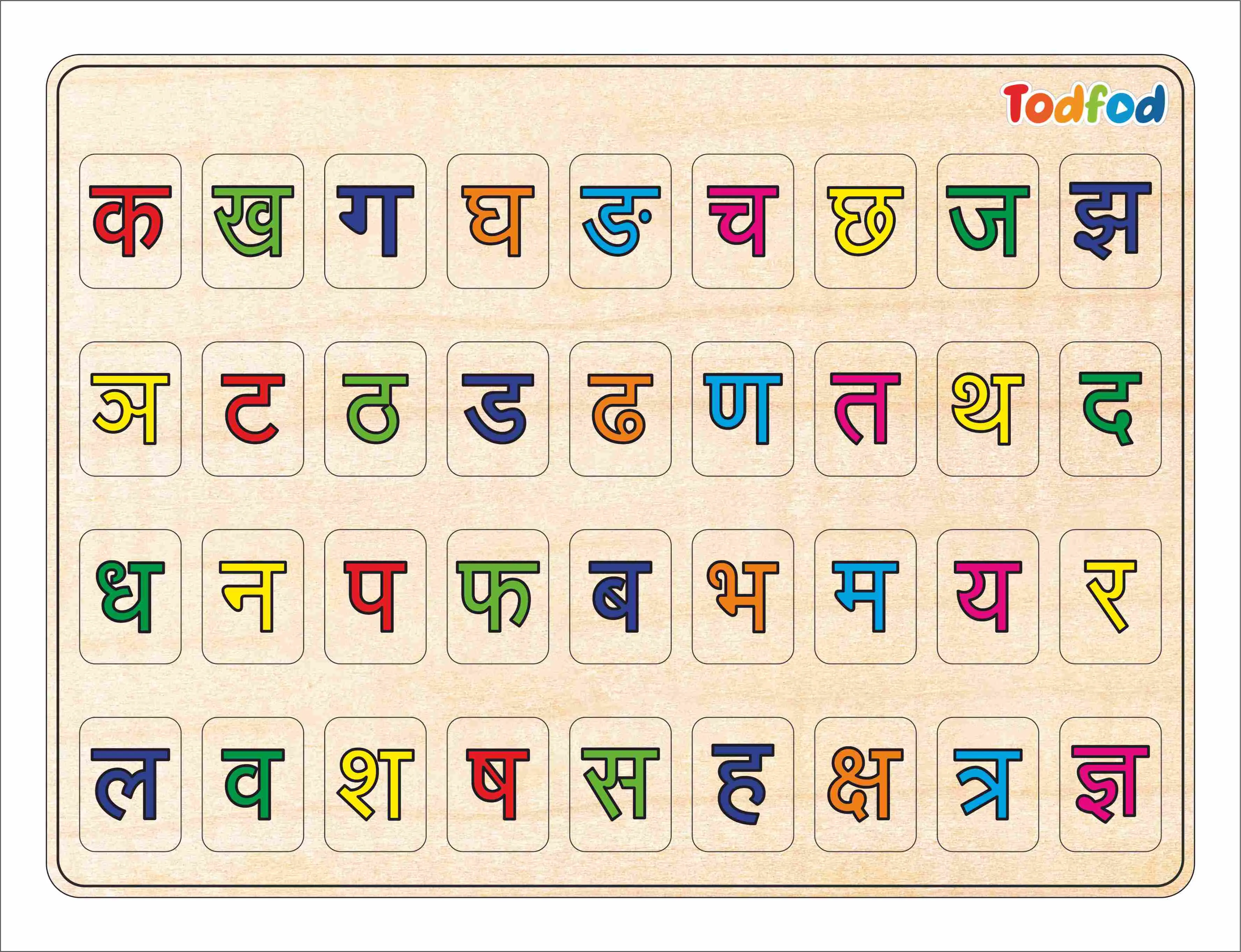 Wooden Hindi Alphabets Puzzle Toy for Kids