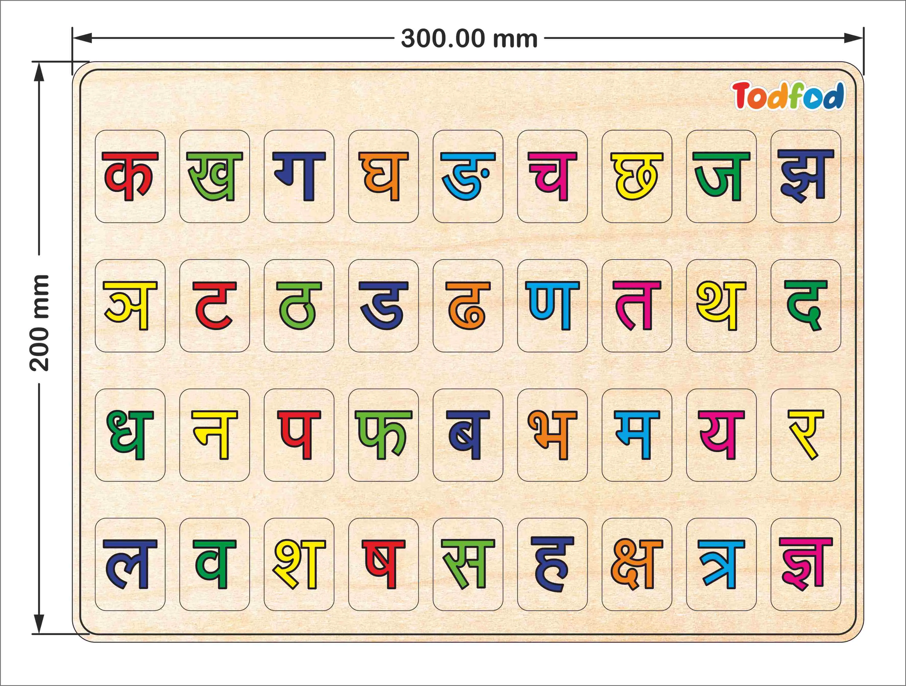Wooden Hindi Alphabets Puzzle Toy for Kids